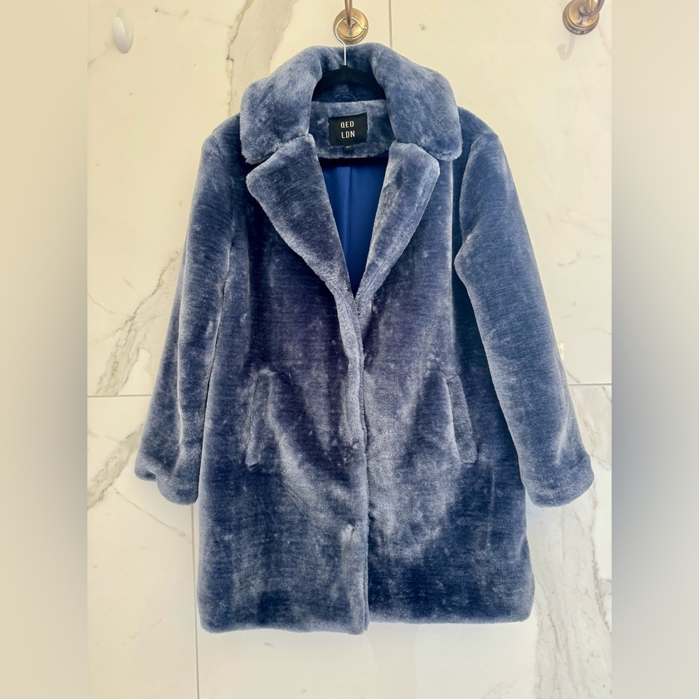 New ASOS QED London Fux Fur Coat